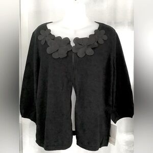 MERCER STREET STUDIO OPEN FRONT BLACK CARDIGAN SWEATER